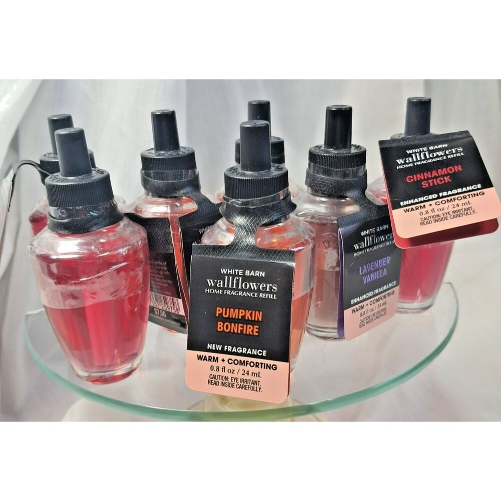 7 Pack Bath and Body Works Pumpkin Bonfire Lavender Vanilla Cinnamon Wallflowers